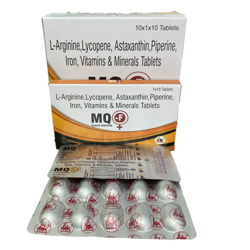 Product Name: MQ F, Compositions of L-Arginine, Lycopene, Astaxanthin, Piperine, Iron, Vitamins & Minerals Tablets are L-Arginine, Lycopene, Astaxanthin, Piperine, Iron, Vitamins & Minerals Tablets - MK Healthcare