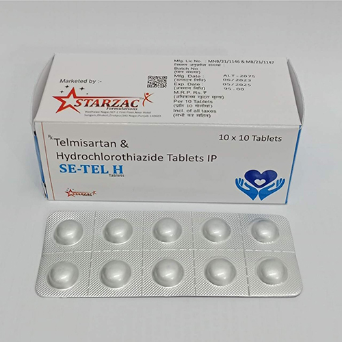 Product Name: SE TEL H, Compositions of Telmisartan & Hydrochlorothiazide Tablets IP  are Telmisartan & Hydrochlorothiazide Tablets IP  - Starzac Formulations Private Limited