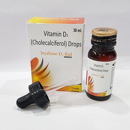 Product Name: Jeyshine D3 Kid, Compositions of Jeyshine D3 Kid are Vitamin D3 (Cholecalciferol) Drops - Ellanjey Lifesciences