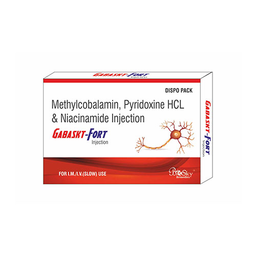 Product Name: Gabaskt Forte, Compositions of Gabaskt Forte are Methylcobalamin, Pyridoxine HCl & Niacinamide Injection - Biosky Remedies