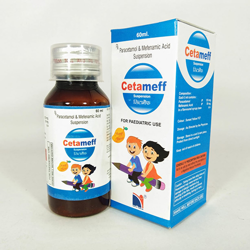 Product Name: Cetameff, Compositions of Cetameff are Mefenamic Acid & Paracetamol Suspension - Nova Indus Pharmaceuticals