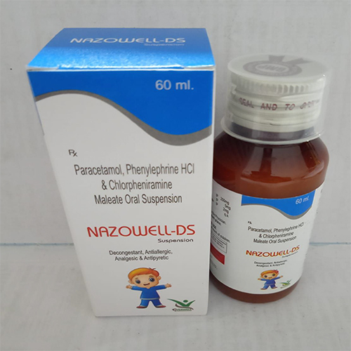 Product Name: NAZOWELL DS  Suspension , Compositions of NAZOWELL DS  Suspension  are Paracetamol, Phenylephrine HCI & Chlorpheniramine  Maleate Oral Suspension  - Orange Biotech Private Limited