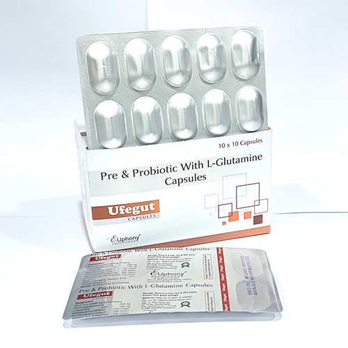 Product Name: Ufeget, Compositions of Ufeget are Pre & Probiotic With L Glutamine Capsules - Euphony Healthcare