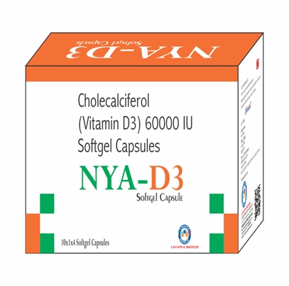 Product Name: NYA D3, Compositions of NYA D3 are Cholecaliferol 60000 I.U.  - Lavanya Biotech