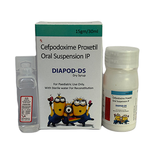 Product Name: DIAPOD DS, Compositions of DIAPOD DS are Cefpodoxime Proxetil Oral Suspension IP - Zerdia Healthcare Private Limited