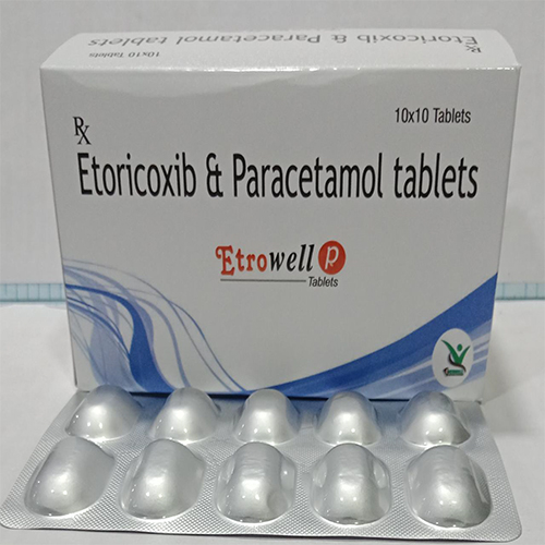 Product Name: Etrowell  R, Compositions of Etrowell  R are Etoricoxib & Paracetamol tablets  - Orange Biotech Private Limited