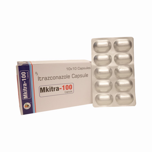 Product Name: Mkitra 100, Compositions of Mkitra 100 are Itrazconazole Capsule - MK Healthcare