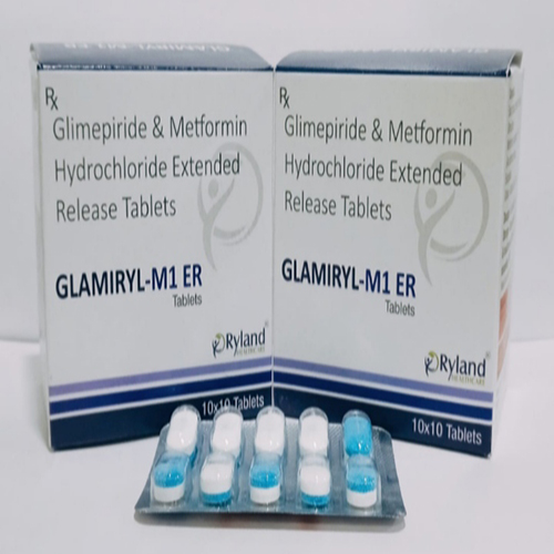 Product Name: Glamiryl M1ER, Compositions of Glamiryl M1ER are Glimepiride & Metformin Hydrochloride Extended Release tablets - Ryland Health Care