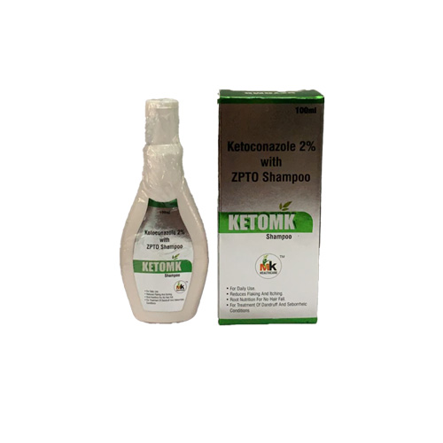 Product Name: KETOMK, Compositions of KETOMK are Ketoconazole 2% with ZPTO Shampoo - MK Healthcare