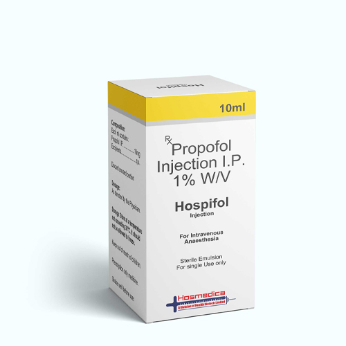 Product Name: HOSPIFOL, Compositions of HOSPIFOL are Propofol Injection I.P. 1% W/V  - Health Biotech Limited