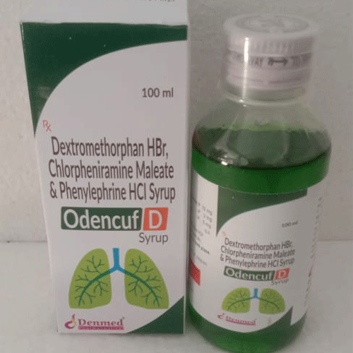 Product Name: Odencuf D, Compositions of Dextromethorphan HBr, Chlorpheniramine Maleate & Phenylephrine HCL are Dextromethorphan HBr, Chlorpheniramine Maleate & Phenylephrine HCL - Denmed Pharmaceutical