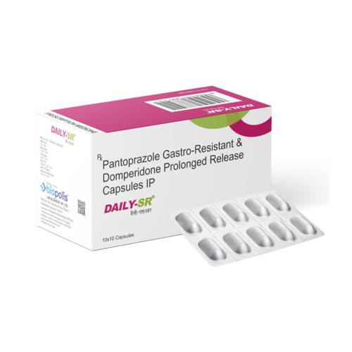 Product Name: DAILY SR, Compositions of DAILY SR are Pantoprazole Gastro-Resistant & Domperidone Prolonged Release Capsules IP - Biopolis Lifesciences Private Limited