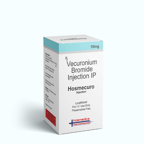 Product Name: HOSMECURO, Compositions of HOSMECURO are Vecuromiun Bromide Injection IP - Health Biotech Limited