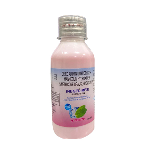 Product Name: NBGEL MPS, Compositions of DRIED ALUMINIUM HYDROXIDE MAGNESIUM HYDROXIDE SIMETHICONE ORAL SUSPENSION are DRIED ALUMINIUM HYDROXIDE MAGNESIUM HYDROXIDE SIMETHICONE ORAL SUSPENSION - Biopolis Lifesciences Private Limited