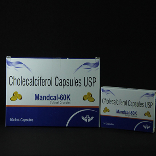 Product Name: Mandcal 60k, Compositions of Cholecalciferol Capsules USP are Cholecalciferol Capsules USP - Mandlive Healthcare Pvt Ltd