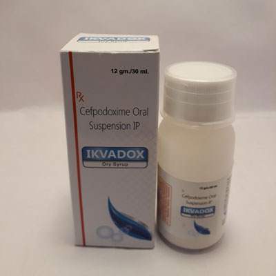 Product Name: Ikvadox, Compositions of Ikvadox are Cefpodoxime  Oral suspension IP - Ikvans Pharma