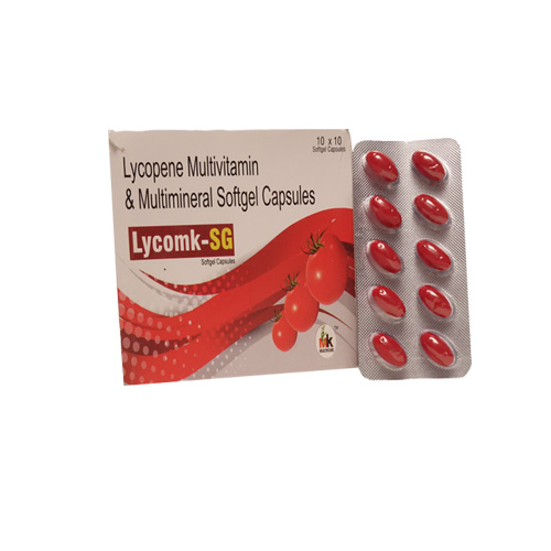 Product Name: Lycomk SG, Compositions of are Lycopene Multivitamin & Multimineral Softgel Capsules - MK Healthcare