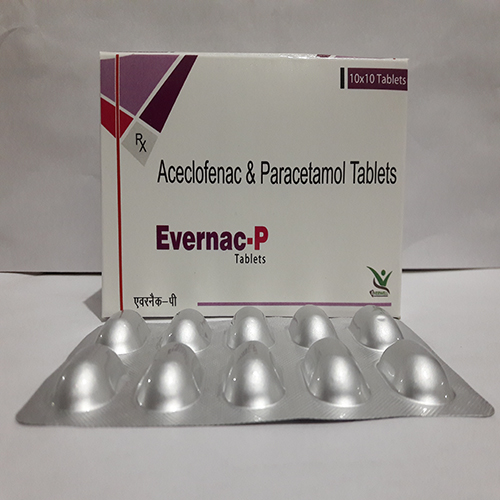 Product Name: Evernac P , Compositions of Evernac P  are Aceclofenac & Paracetamol Tablets  - Everwell Pharma Private Limited