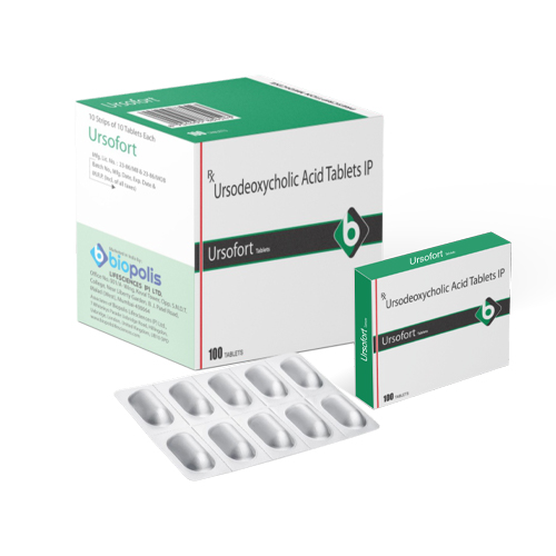 Product Name: URSOFORT, Compositions of Ursodeoxycholic Acid Tablets I.P. are Ursodeoxycholic Acid Tablets I.P. - Biopolis Lifesciences Private Limited