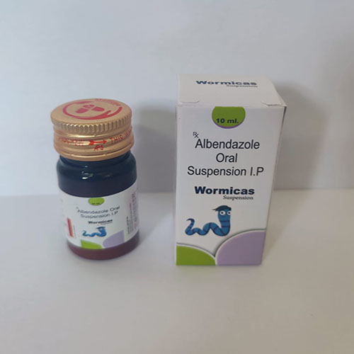 Product Name: Wormicas, Compositions of Albendazole Oral Suspension IP are Albendazole Oral Suspension IP - Medicasa Pharmaceuticals