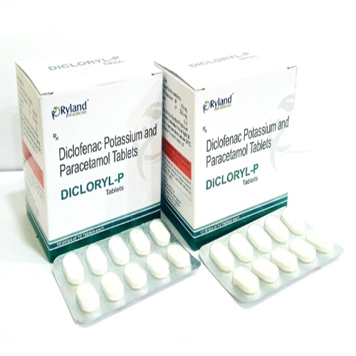 Product Name:  Dicloryl p, Compositions of  Dicloryl p are Diclofenac Potassium And Paracetamol tablets - Ryland Health Care