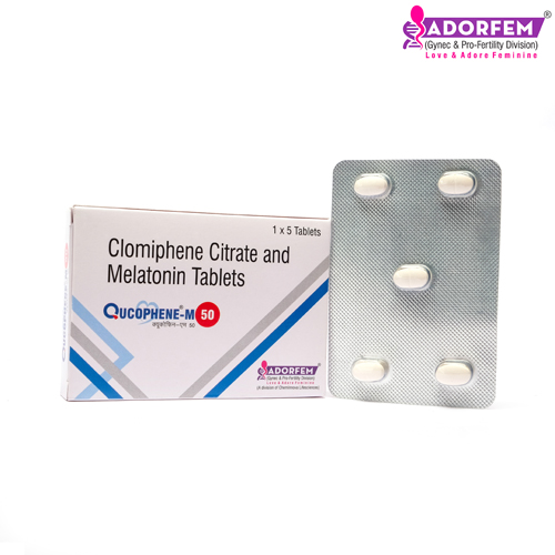 Product Name: QUCOPHENE M 50, Compositions of Clomiphene Citrate and Melation Tablets are Clomiphene Citrate and Melation Tablets - Cheminnova Life Sciences