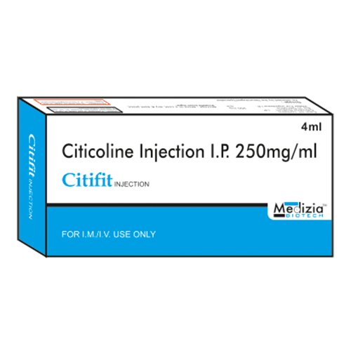 Product Name: Citifit, Compositions of Citicoline Injection IP 250mg/ml are Citicoline Injection IP 250mg/ml - Medizia Biotech