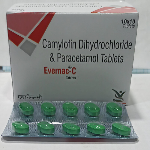 Product Name: Evernac C , Compositions of Evernac C  are Camylofin Dihydrochloride & Paracetamol Tablets  - Orange Biotech Private Limited