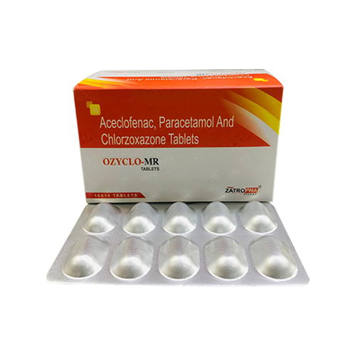 Product Name: OZYCLO MR, Compositions of OZYCLO MR are Aceclofenac, Paracetamol And Chlorzoxazone Tablets - Zatropha Pharma