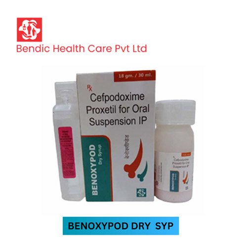 Product Name: BENOXUPOD, Compositions of BENOXUPOD are Cefpodoxime Proxetil for Oral Suspension IP - Bendic Healthcare Private Limited