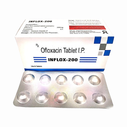 Product Name: INFLOX 200, Compositions of INFLOX 200 are Ofloxacin Tablets I.P  - Insta Care Lifesciences