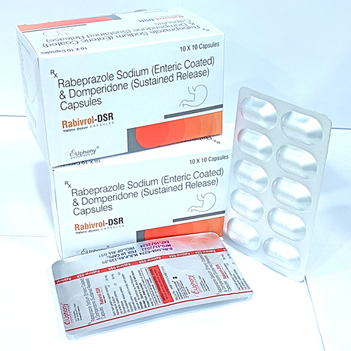 Product Name: Rebivrol DSR, Compositions of Rebivrol DSR are Rabeprazole sodium (Enteric Coated) & Domperidone (Sustained Release) Capsules used for - Euphony Healthcare