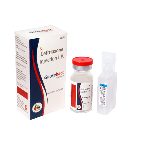 Product Name: Gausebact, Compositions of Gausebact are Ceftriaxone Injection I.P - MK Healthcare