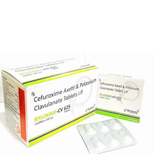 Product Name: Ryloxime CV 625, Compositions of Cefuroxime Axetil & Potassium Clavulanate Tablets I.P  are Cefuroxime Axetil & Potassium Clavulanate Tablets I.P  - Ryland Health Care