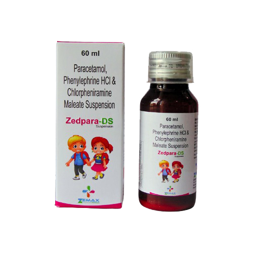 Product Name: Zedpara Ds, Compositions of Zedpara Ds are Paracetamol, Phenylephrine HCI & Chlorpheniramine Maleate Suspension - Zemax Pharma