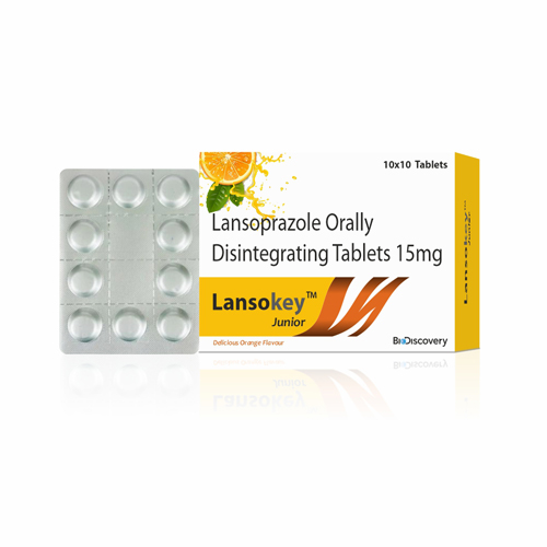 Product Name: Lansokey, Compositions of Lansokey are Lansoprazole Orally Disintegrating Tablets 15mg - Biodiscovery Lifesciences Private Limited