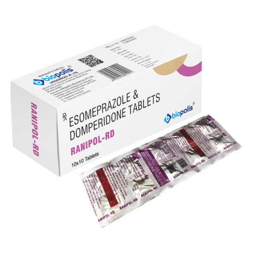 Product Name: RANIPOL RD, Compositions of RANIPOL RD are Esomeprazole & Domperidone Tablets - Biopolis Lifesciences Private Limited