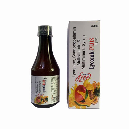 Product Name: Lycomk PLUS Syrup, Compositions of Lycopene, Cyanocobalamin Multivitamin & Multimineral Syrup are Lycopene, Cyanocobalamin Multivitamin & Multimineral Syrup - MK Healthcare