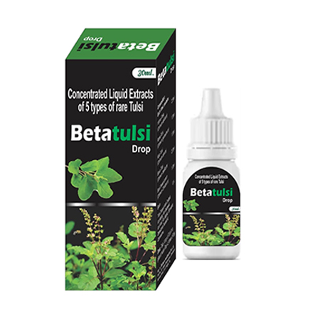 Product Name: Beta Tulsi, Compositions of Concentrated Liquid Extracts of 5 types of rare Tulsi. are Concentrated Liquid Extracts of 5 types of rare Tulsi. - Betasys Healthcare Pvt Ltd