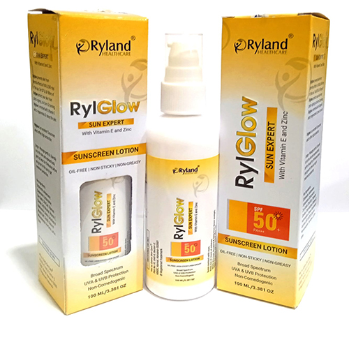 Product Name: RYLGLOW, Compositions of are Sunscreen lotion - Ryland Health Care