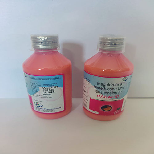 Product Name: Casacid, Compositions of Magaldrate & Simethicone Oral Suspension USP are Magaldrate & Simethicone Oral Suspension USP - Medicasa Pharmaceuticals