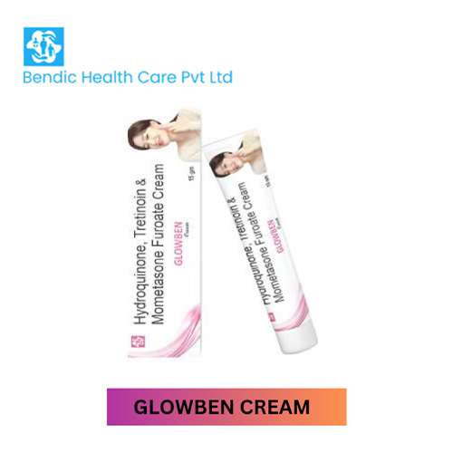 Product Name: GLOWBEN , Compositions of GLOWBEN  are Hydroquinone, Tretinoin & Mometasone Furoate Cream - Bendic Healthcare Private Limited