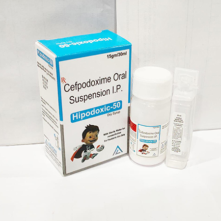 Product Name: Hipodoxic 50, Compositions of Cefpodoxime Oral Suspension IP are Cefpodoxime Oral Suspension IP - Arvoni Lifesciences Private Limited