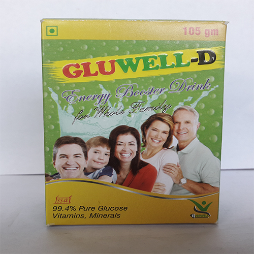 Product Name: GLUWELL D , Compositions of GLUWELL D  are 99.4% Pure Glucose Vitamins, Minerals - Orange Biotech Private Limited