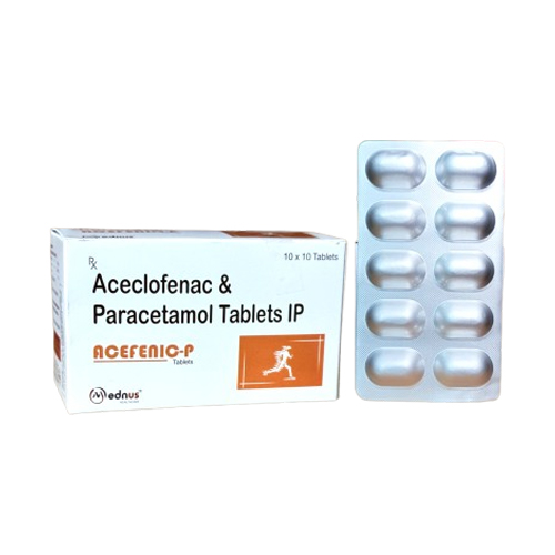 Product Name: ACEFENIC P, Compositions of ACEFENIC P are Aceclofenac & Paracetamol Tablets IP - Mednus Healthcare