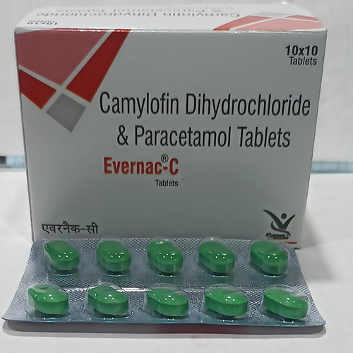 Product Name: Evernac C , Compositions of Evernac C  are Camylofin Dihydrochloride & Paracetamol Tablets  - Everwell Pharma Private Limited