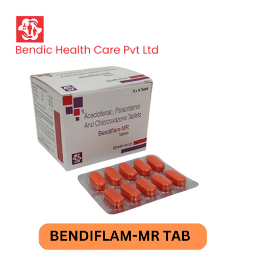 Product Name: BENDIFLAM MR, Compositions of BENDIFLAM MR are Aceclofenac, Paracetomol And Chlozoxazone Tablets - Bendic Healthcare Private Limited