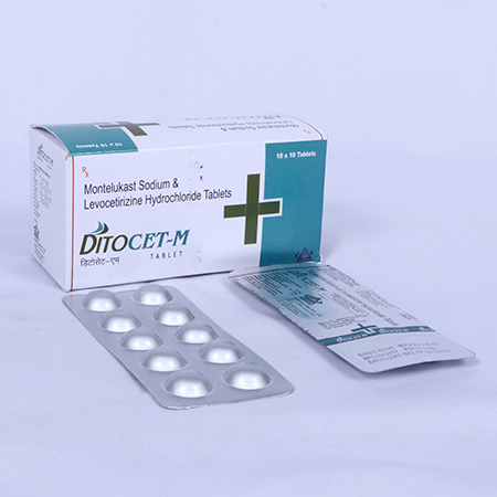 Product Name: Ditocet M, Compositions of Montelukast Sodium & Levocetirizine Hydrochloride Tablets  are Montelukast Sodium & Levocetirizine Hydrochloride Tablets  - Asgard Labs Private Limited