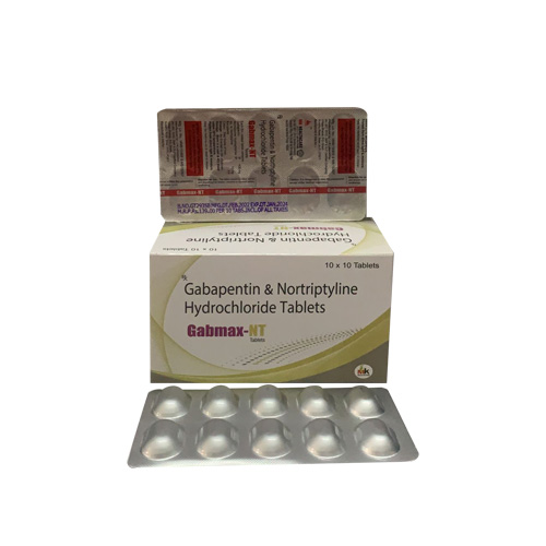 Product Name: Gabmax NT, Compositions of Gabmax NT are Gabapentin & Nortriptyline Hydrochloride Tablets - MK Healthcare