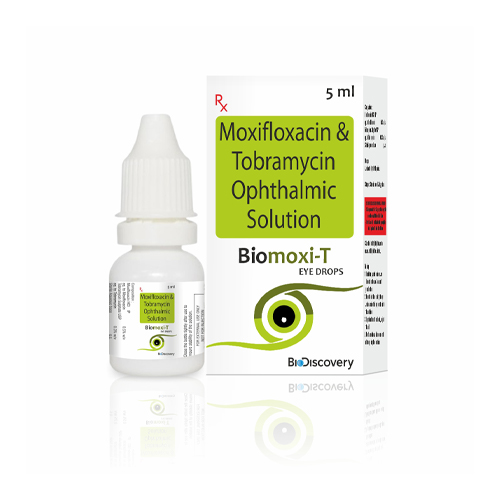 Product Name: Biomoxi T, Compositions of Biomoxi T are Moxifloxacin & Tobramycin Ophthalmic Solution - Biodiscovery Lifesciences Private Limited